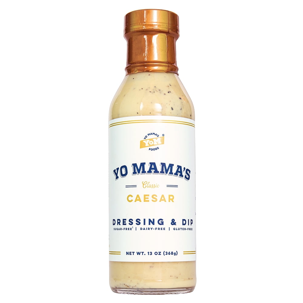 Yo Mama's Foods Gourmet Natural Classic Caesar Dressing and Dip - Pack of (1) - Low Carb, Low Sodium, and Gluten-Free