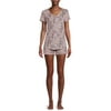 Catherine Malandrino Women's V-Neck T-shirt and Shorts Set, 2-Piece