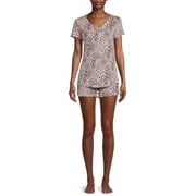 Catherine Malandrino Women's V-Neck T-shirt and Shorts Set, 2-Piece