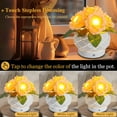 thumbnail image 2 of Flower Lamp Touch Lamp, Rechargeable Cordless Rose Lamp, 3 Colors Stepless Dimming Flower with Vase, LED Desk Lamp Table Centerpieces for Home Party Decor Gifts, 2 of 6