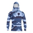 thumbnail image 2 of Domuza Upf 50 Sun Protection Hoodie for Men Shirts Long Sleeve Camouflage Color Tshirts Summer 2026 Outdoor Hiking Running Rash Guard Tops with Mask Blue S, 2 of 4