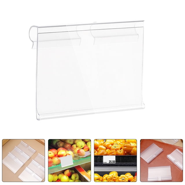 TABLZONE 50Ud Clip Para Etiqueta De PVC Transparente Para Estantes Ideal En Supermercados Y Comercios