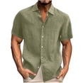 thumbnail image 1 of Mgmyaa Mens Button Down Short Sleeve Shirt Casual Beach Shirt Summer Vacation Textured Shirts, 1 of 5