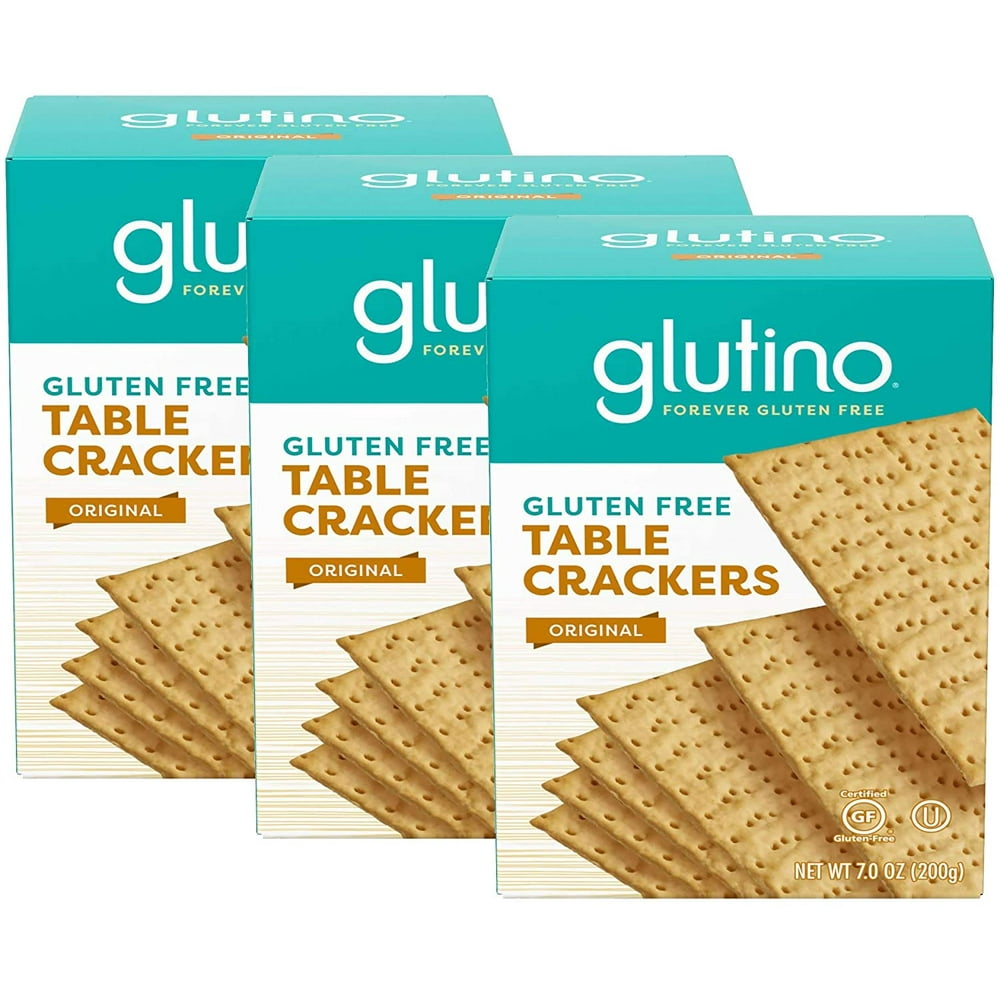 Glutino, Gluten Free Table Crackers 7 Oz , pack of 3