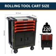 thumbnail image 6 of Rolling Tool Chest, Lockable Home Repair Tool Storage Cabinets with 4 Drawer, Multi-Functional Tool Cart Tool Box on Wheels for Mechanic, Garage, Warehouse, Repair Shop, Workshop, 6 of 6