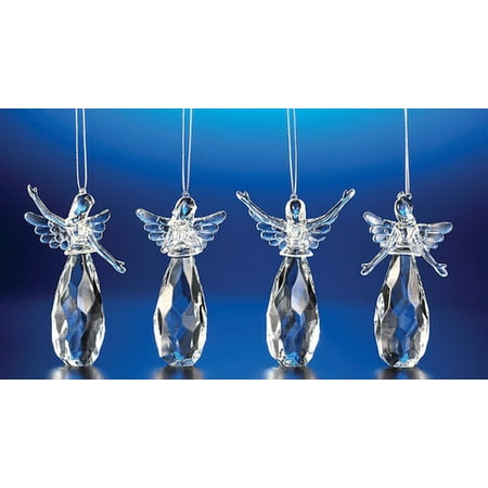 Crystal Angel Christmas Ornaments Club Pack of 24 Icy Crystal Assorted Christmas Praising Angel Ornaments 4