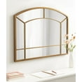 thumbnail image 3 of Kate and Laurel Gervais Traditional Wide Arched Window Mirror, 36 x 27, Antique Gold, Vintage  Window Pane Arch Mirror for Use as Statement Mantel Mirror or Decorative Bedroom Mirror, 3 of 9