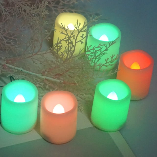 Color Changing Tea Lights Bulk Battery Operated Flameless Colored Tealights Long Lasting LED