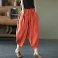 thumbnail image 2 of Hauaitttt Pants Waist Elastic Band Balloon Linen Loose Casual Women Summer Womens Beach Pants Lightweight Womens Sweatpants Tall Casual Pants Women with Pockets Womens Casual Pants and Tops Womens, 2 of 4