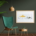 thumbnail image 2 of Yellow Submarine Wall Art with Frame, Submarine Fish and a Treasure Chest on the Sea Bottom Print, Printed Fabric Poster for Bathroom Living Room, 35" x 23", White and Earth Yellow, by Ambesonne, 2 of 2