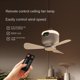 thumbnail image 3 of 2X Ventilador de Techo de Viento Grande Recargable por USB, Aspas Extraíbles, Lámpara de Noche, Iluminación, Ventilador Doméstico para Exteriores con Capacidad de 8000mAh, 3 of 5