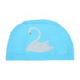 thumbnail image 1 of Gorros de Natación de Patrón de Cisne de PU Tejido Elástico Único de Bargains 1 Pc Azul Cielo Blanco, 1 of 5