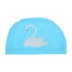 thumbnail image 1 of Gorros de Natación de Patrón de Cisne de PU Tejido Elástico Único de Bargains 1 Pc Azul Cielo Blanco, 1 of 5