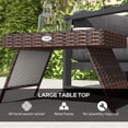 thumbnail image 4 of Foldable Brown Rattan End Table - Patio Side Table for Outdoor Living, Garden & Poolside | Weather-Resistant Wicker Coffee Table (23.6" x 16.1"), 4 of 7