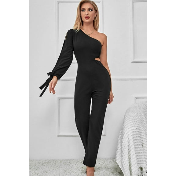 One-Shoulder Cutout Jumpsuit