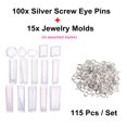 thumbnail image 2 of 115Pcs Resin Casting Molds Kit Silicone DIY Mold Jewelry Pendant Mould Craft Set, 2 of 7
