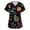 04-Light Blue, variant on Women V Neck Halloween Print Scrub Tops, Short Sleeve Pocket Side Split Care Worker Uniform Shirts 03-Light pink XXXL