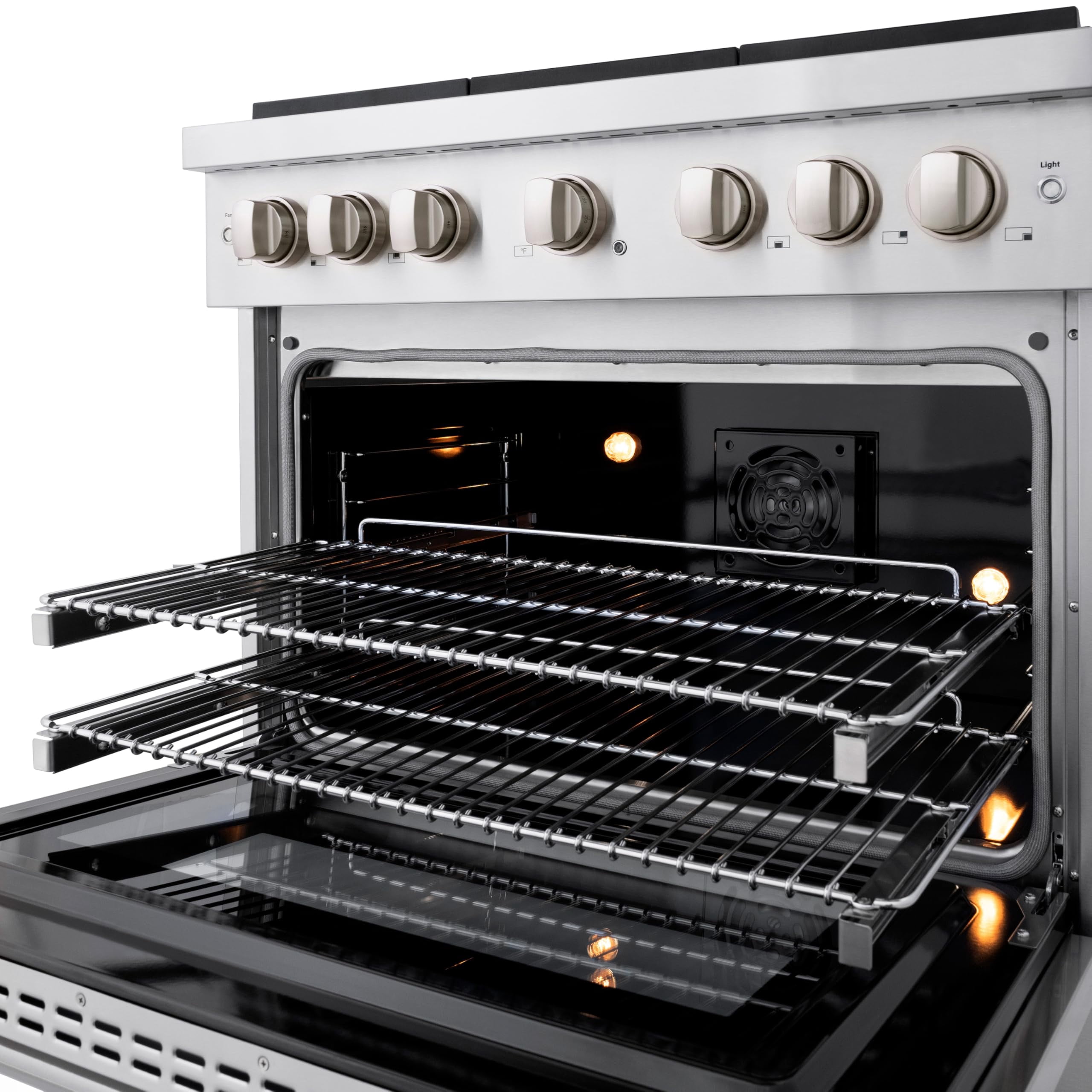ZLINE 36" 5.2 cu. ft. Paramount Dual Fuel Range with 6 Burners in Stainless Steel, SDR36
