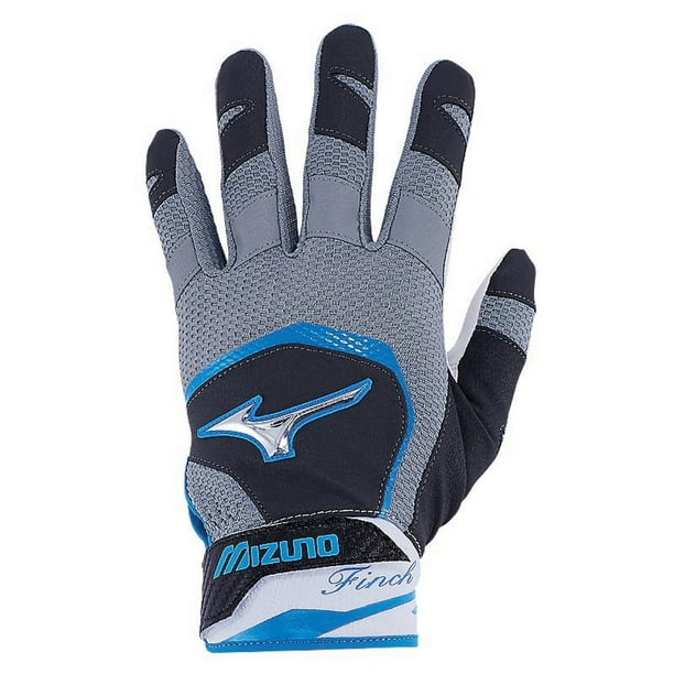 Mizuno Finch Women's Softball Padded Batting Glove, XS, BlackDiva Blue