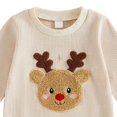 thumbnail image 4 of AWZXDE Baby Christmas Outfit Girls Waffle Knit Bodysuit Long Sleeve Reindeer Applique Romper for Holiday Family Photo and Christmas Party, 4 of 5