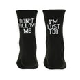 thumbnail image 2 of Tittly Cotton Socks Socks for Women Follow Printing Am Cotton Don't Socks Too Socks Fun Socks I Lose Me Long Medium Socks Slouch Socks Cute Socks Black One Size, 2 of 3