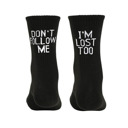 

ASEIDFNSA Holiday Stocking Women S Socks Follow Printing Am Cotton Don T Socks Too Socks Fun Socks I Lose Me Long Medium Socks