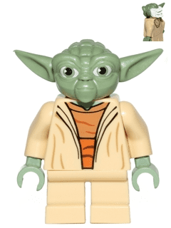 Lego Yoda 8018 7964 Gray Hair Star Wars Clone Wars Minifigure 