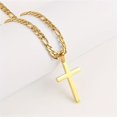 thumbnail image 3 of [Stainless Steel] Stainless Steel Men's Cross Necklace | Stainless Steel | Silvery/black/golden Cross Pendant | Simple Jewelry Gift,Golden, 3 of 7