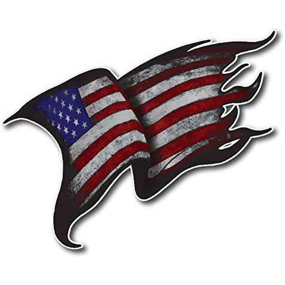 New USA American Flag Vinyl Decal Army Navy Military Country Stickers Car Truck 4" x 7"