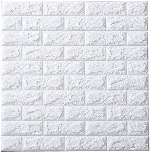 50pcs 77x70cm White Brick Wallpaper 3d Wall Panels 3d Brick Pe Foam Diy Wall Sticker Self Adhesive Wallpaper Walmart Com Walmart Com