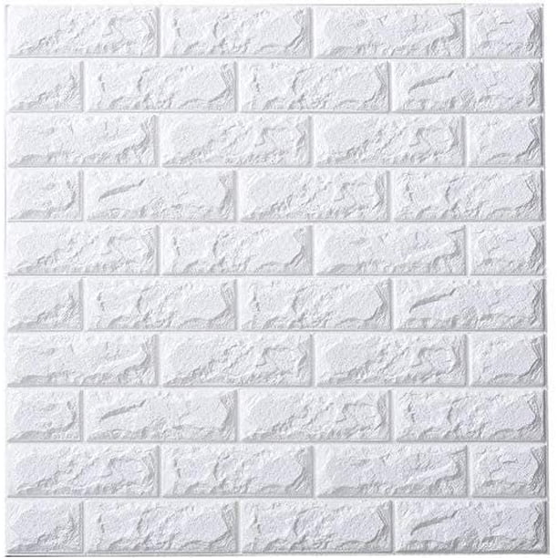 50pcs 77x70cm White Brick Wallpaper 3d Wall Panels 3d Brick Pe Foam Diy Wall Sticker Self Adhesive Wallpaper Walmart Com Walmart Com