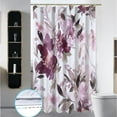 thumbnail image 3 of Small Stall 36"x72" Purplish Red Floral Shower Curtain Set with Hooks,Watercolor White Lush Flowers Bathroom Curtain,Modern Minimalist Waterproof Bath Curtain for Bathroom Decor, 3 of 6