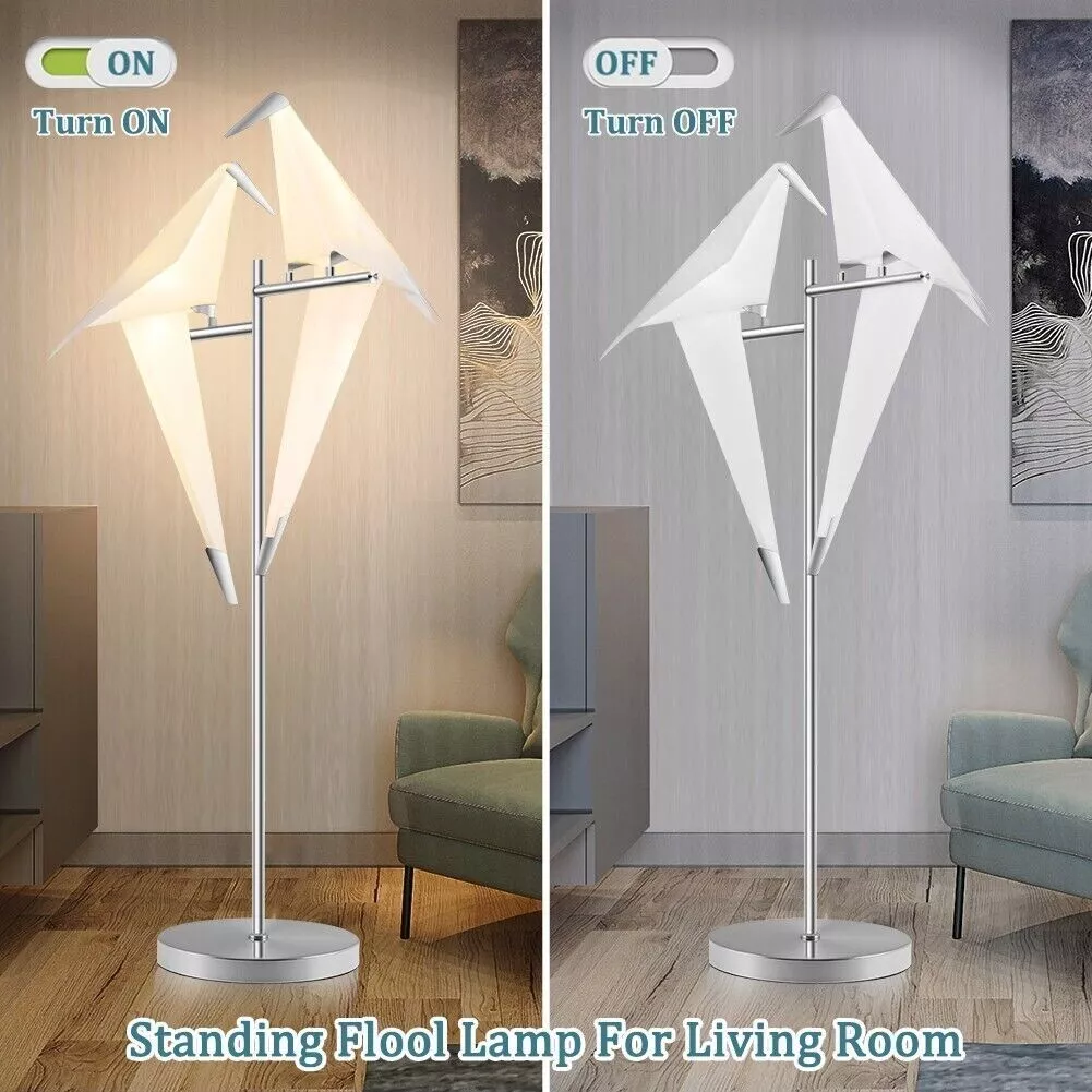 FINE MAKER Paper Crane Floor Lamp, Gold Finish