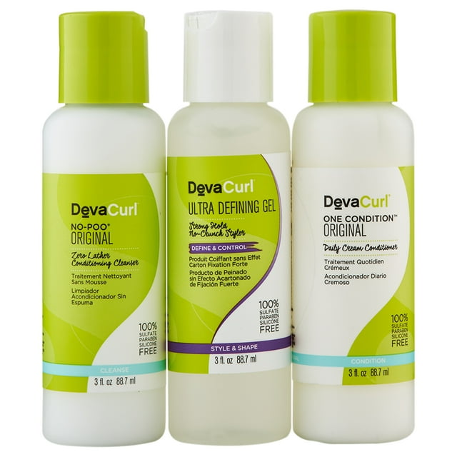DevaCurl No-Poo 3 oz & One Condition 3 oz & Ultra Defining Gel 3 oz