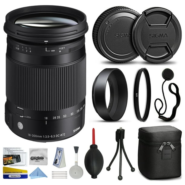 Sigma 18 300mm F3 5 6 3 Dc Macro Os Hsm C Lens For Nikon 6306 With Starter Accessories Kit Includes Ultraviolet Filter Deluxe Cleaning Kit Air Dust Blower Cap Keeper Walmart Com Walmart Com