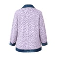 thumbnail image 5 of Miaoju Leopard Denim Blazer for Women Patchwork Denim Jacket for Women Fall Long Sleeve Collared Button Patchwork Jacket, 5 of 9