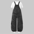 thumbnail image 6 of Cethrio Girls Denim Overalls, Adjustable Straps Wide Leg Stretchy Sleeveless Jeans Jumpsuits Black Size 12, 6 of 8