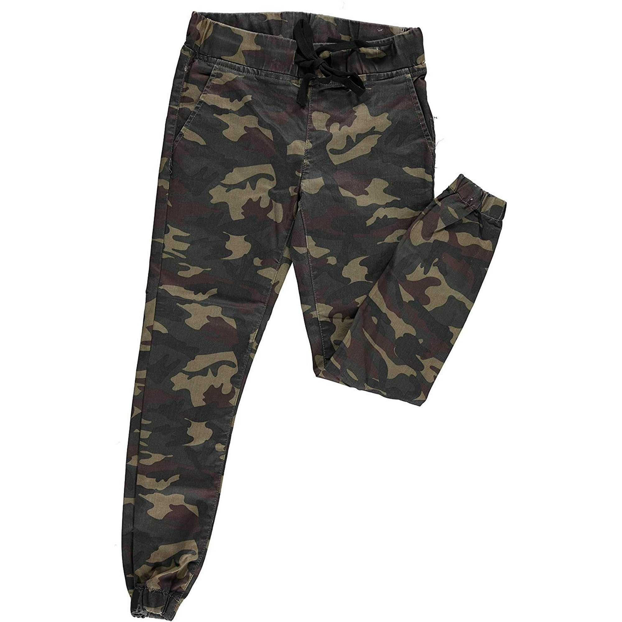 Cover Girl Women's Camo Print Skinny Jeans Joggers Cargo Lace Leg