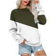 thumbnail image 2 of Antinious Womens Long Sleeve Crew Neck Sweatshirt Casual Pocketed Workout Tops,Sweatshirt for Women,Going Out Tops for Women,Army Green,L, 2 of 5