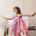 thumbnail image 4 of Ala de Unicornio para Niñas Alas de Ángel Rosadas Alas de Plumas con Diadema de Unicornio Alas de Unicornio de Princesa Accesorios de Disfraces para Niñas Halloween Carnaval Cosplay Favor de Fiesta ER, 4 of 5