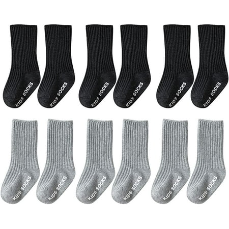 

Baby Socks Cotton Ankle Crew Sock with Non Slip Non-Skid Soles for Newborn Infant Toddlers Unisex Baby Kids 0-36 Months