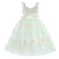 thumbnail image 3 of IBTOM CASTLE Kids Toddler Girls Floral Lace Tulle Backless Butterfly Dress Princess Birthday Wedding Bridesmaid Pageant Formal Party Dresses 18-24 Months Green, 3 of 5
