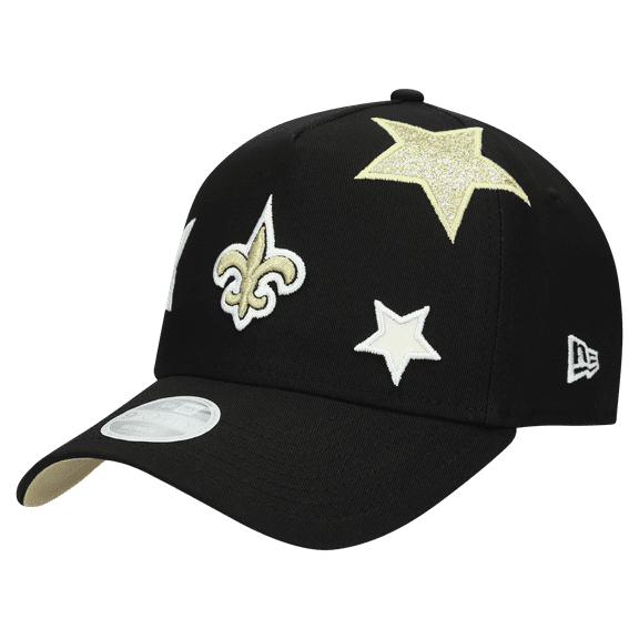 Women's New Era  Black New Orleans Saints  Stardom A-Frame 9FORTY Adjustable Hat