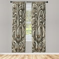 thumbnail image 2 of Ambesonne Paisley Curtains 2 Panel Set, Ethnic Tangled Neutral Tone, Pair of - 28" x 95", Dark Eggshell Tan and Grey, 2 of 4