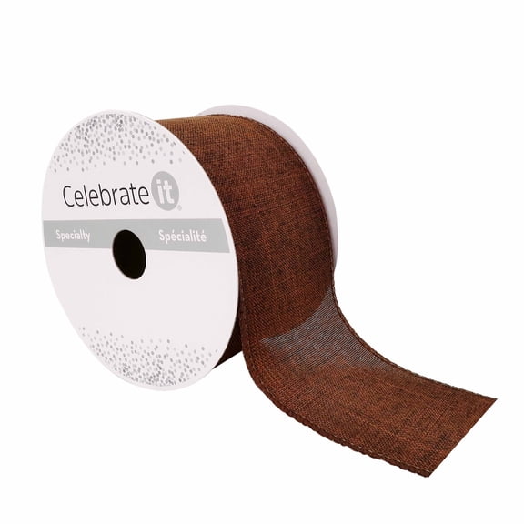 12 Pack: 2.5" x 25ft. Faux Linen Wired Ribbon by Celebrate It Decor