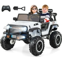 OLAKIDS 24V Ride on Car, 4WD/2WD Switchable 2 Seater Electric Vehicle Truck Jeep with Remote Control, Music, USB, MP3, Battery Powered Toy for 3  Kids Toddler Boys Girls