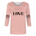 thumbnail image 4 of COM1950s Blouses pour Femmes, Blouses pour Femmes Mode, Mode T-Shirt Décontracté Imprimé Col Rond Manches 3/4, Hauts pour Femmes, Hauts Décontractés pour Femmes, 4 of 8