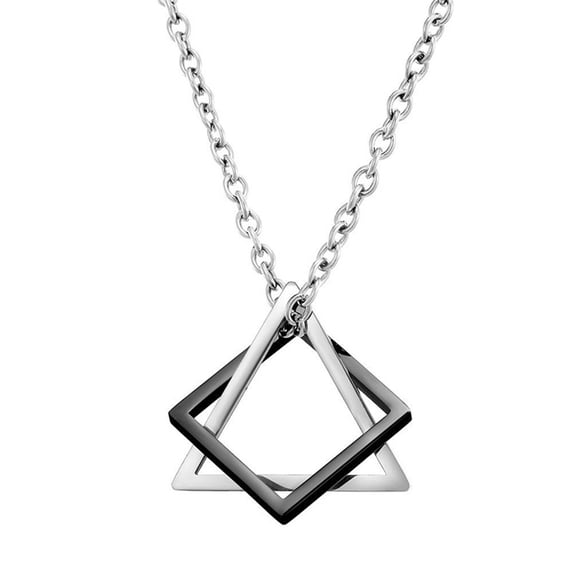 Linyer Alloy Necklace Hanging Pendent Collar Jewelry Ornament Square Trendy Geometric Stacking Goth Necklaces Type 2