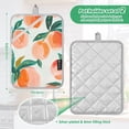 thumbnail image 3 of Peach Fruit Oven Mitts 2 Pcs Pot Holders Sets Heat Resistant for Kitchen Cooking Baking 7"x9.8", 3 of 7
