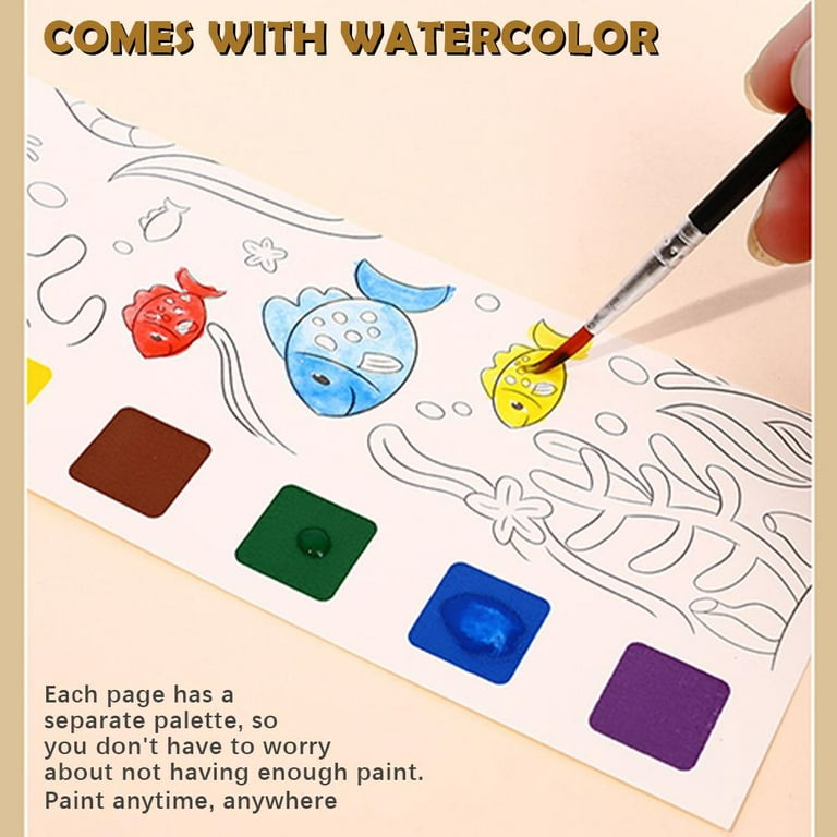 Mideer Coloring Books 20page Watercolor Paper Comes With Portable Paint  D4D0 